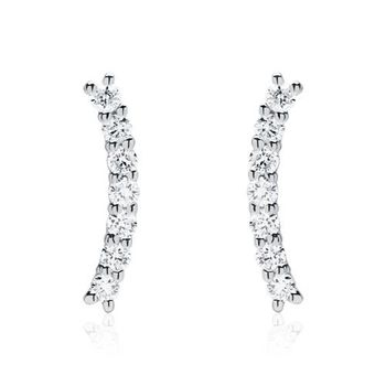 Pendientes de oro blanco de 14 quilates con diamantes