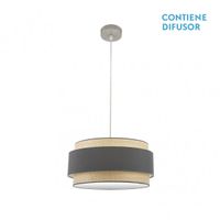colgante modelo kandy 2xe27 naturalgris regulable fabrilamp