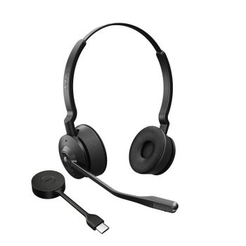 Auriculares Jabra inalámbricos DECT con micrófono, cancelación de ruido y USB, negro/titanio