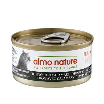 Pack Ahorro Almo Nature HFC Natural 24 x 70 g - Atún y calamares en gelatina