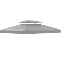 outsunny cubierta superior reemplazo para toldo  3x4m de repuesto al aire libre transpirable con 8 agujeros patio jardin playa camping crema