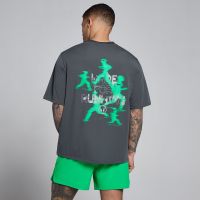 camiseta velocity con estampado de algodon modal para hombre de mp - gris oscuroverde - m