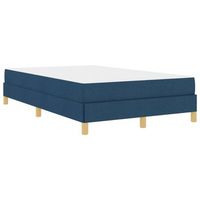 cama tipo box spring con colchon azul 120 x 190 cm tela vidaxl