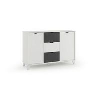 aparador 2 puertas y 3 cajones dn blanco 120x82 cm