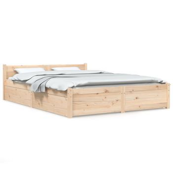 Estructura De Cama Con Cajones Doble 135x190 Cm Vidaxl