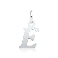 colgante letra e de plata 925