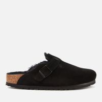 birkenstock boston suede and shearling mules - uk 7eu 40