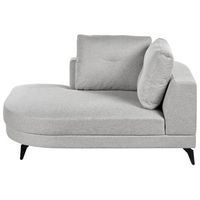 chaise longue moderna derecha tapizado de lino sintetico repelente al agua patas de hierro negras con cojines gris yuri