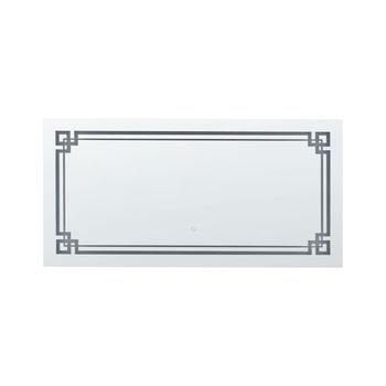 Espejo De Pared Led De Vidrio Plateado 120 X 60 Cm Colgante Maquillaje Avranches