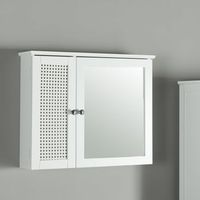 armario pared con espejo karlsoy mdf pvc 50x60x15cm - blanco encasa