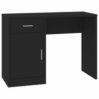 escritorio con cajon y armario madera negro 100x40x73 cm vidaxl