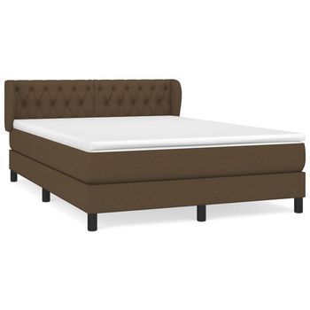 Cama Tapizada 203x147x88 Cm Tejido - Marrón