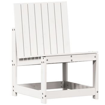 Silla De Jardín | Silla De Exterior | Sillón Madera Maciza De Pino Blanco 50,5x55x77 Cm