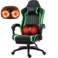 silla gaming ergonomica dowinx masaje y calor lumbar asiento muelles embolsados para juego y teletrabajo color negroverde