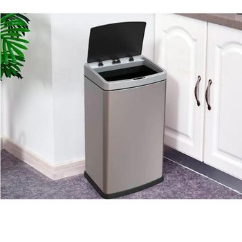 Papelera Metalica Q-connect Con Sensor Automatico Capacidad 60 Litros 630x270x400 Mm