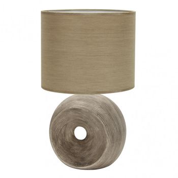 Sobremesa ceramica ea 1xe27 beis pantalla beis 52x30x30 cm