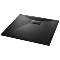 plato de ducha smc negro 90x80 cm vidaxl
