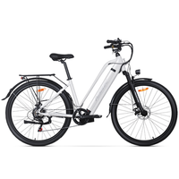 bicicleta electrica urbana paselec tx10 con cuadro bajo ruedas de 700c con horquilla de suspension blanco