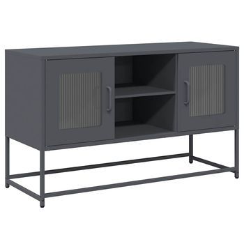 Mueble Para Tv | Mueble De Salón | Mesa De Tv De Acero Gris Antracita 100,5x39x60,5 Cm