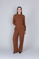 pantalones palazzo con pinzas brown