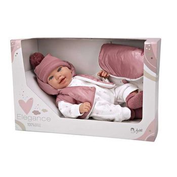 Muñeca Elegance 45 Cm Adi Rosa C/mochila (muñeco De Peso)