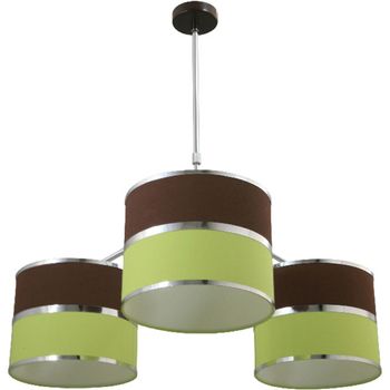 Lámpara de techo olga 3xe27 al.reg.xd.85cm verde/marron