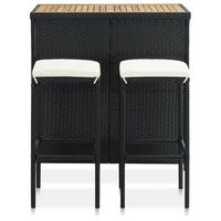 conjunto de conjunto mesa y sillas jardin de bar jardin 3 uds  mueble jardin mesa y sillas ratan sintetico negro