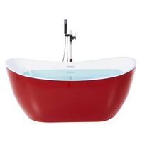 banera independiente de acrilico rojo plateado blanco con rebosadero 150 cm moderno antigua