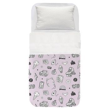 Cubrecama Infantil Cascos Rosa -  Cama105x200 (205x280)