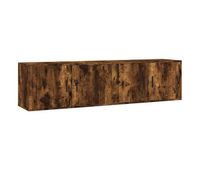 muebles para tv de pared 2 unidades roble ahumado 80x345x40 cm