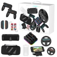 para el conjunto de accesorios de juego multifuncionales switch2 cargador  bolsa  soporte  mango  volante  caja de