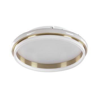 Lámpara De Techo Led De Metal Dorado Blanco 42 Cm Pantalla Anillo Taping