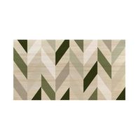 cabecero natural geometrico zig-zag verde 200x80cm - hecho a mano