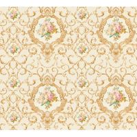 papel pintado as creation barroco oro y amarillo - as-343916 - 53 cm x 1005 m