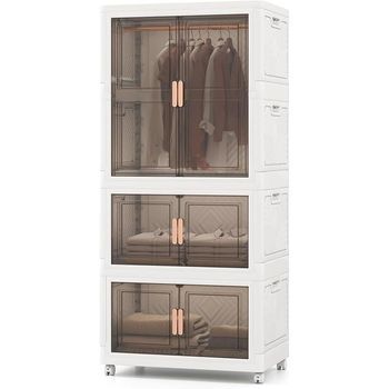 Armario Costway Con Tapa Y Ruedas (156 X 71 X 46 Cm - Pp - Blanco)