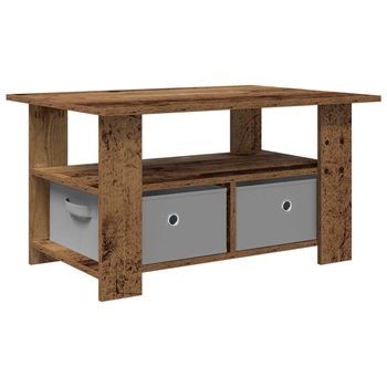 Mesa De Café - Mesa De Centro - Mesa Baja Madera Vieja 77 X 55 X 42 Cm Madera De Ingeniería