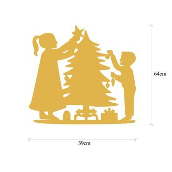 Decoración Pared De Metal Xmasgold-16 Oro 39x64 Cm