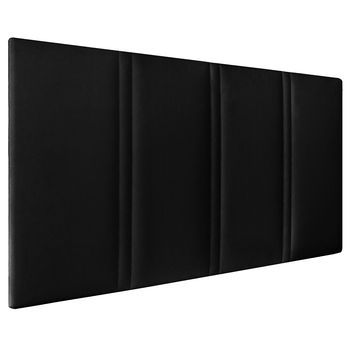 Cabecero Tapizado Amur | Cabezal Acolchado | Tapizado En Polipiel De Alta Gama | Color Negro | Medida: 110x55x3cm (cama 105 Cm)