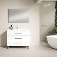 mueble fusta 100 cm 3c blanco mate pack mueble  lavabo