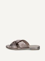 caprice mule metallic made of leather with block heel size 37
