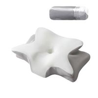 almohada grande de mariposa de doble ala 65x45x15cm - soporte cervical de espuma viscoelastica para un sueno profundo white