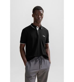 BOSS para hombre. 50469102 Polo Paddy Pro negro (M), Casual, Algodón, Manga corta
