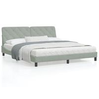 cama matrimonial  cama para adultos  estructura cama con luces led terciopelo gris claro 180x200 cm cfw15930