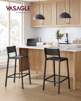 2 taburetes de bar altos de color gris antracita y negro