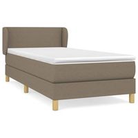 cama individual  cama box spring  cama para adultos con colchon tela gris taupe 100x200 cm