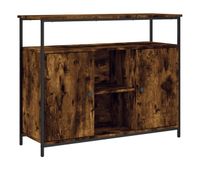 vidaxl aparador de madera de ingenieria roble ahumado 100x35x80 cm
