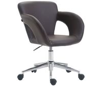 silla de oficina  edison simil cuero marron 56x62x81 cm