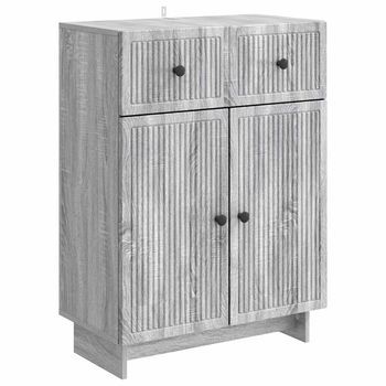 Aparador Gris Sonoma 66 X 34,5 X 90 Cm Madera De Ingeniería Vidaxl