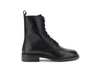 botines de piel con cordones black 36