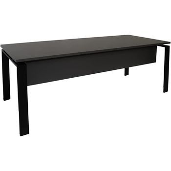 Mesa-escritorio Con Faldón. Estructura Metálica Abierta Negro. 140x80 Cm. Gris. Ofilike